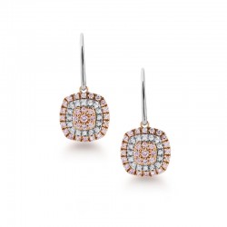 Blush Pink Argyle Diamond Drop Earrings